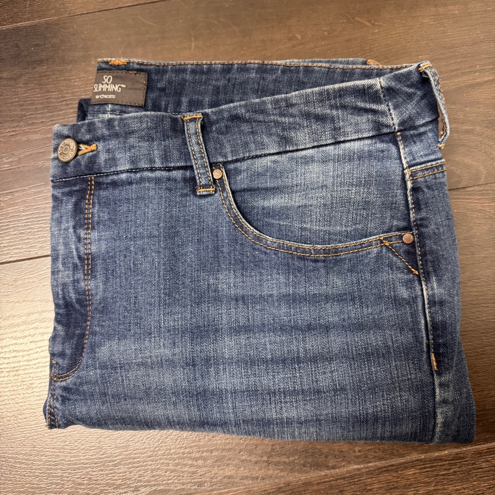 Chico’s Jeans So Slimming Slim Leg 2.5 Ankle size 14 High‎ Rise Classic Stretch